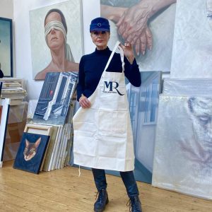 Ans Markus met schort