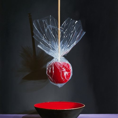 SMALL-©La-Pomme-dAmour-with-Red-Japanese-Bowl-Oil-on-panel-70x50cm-