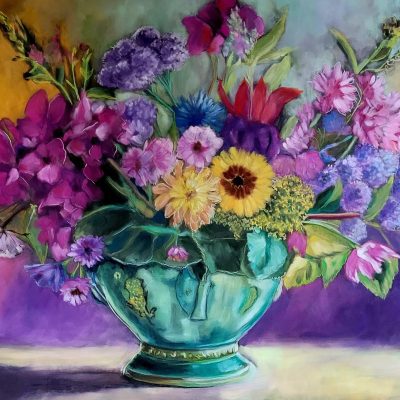 stilleven-en-bloemen-Zomerboeket-pastel-op-papier-50-x-65-cm-kopie